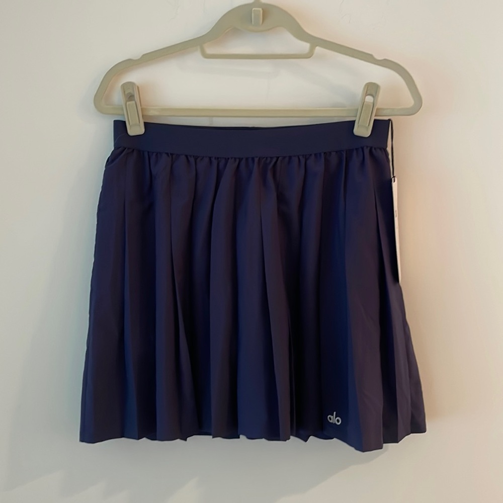 NWT Alo Varsity Tennis Skirt Navy Large